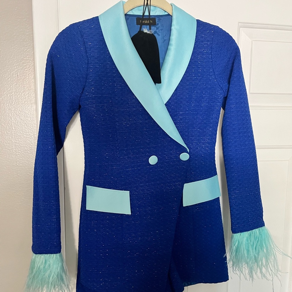 Girls Blue and Light Blue Blazer romper